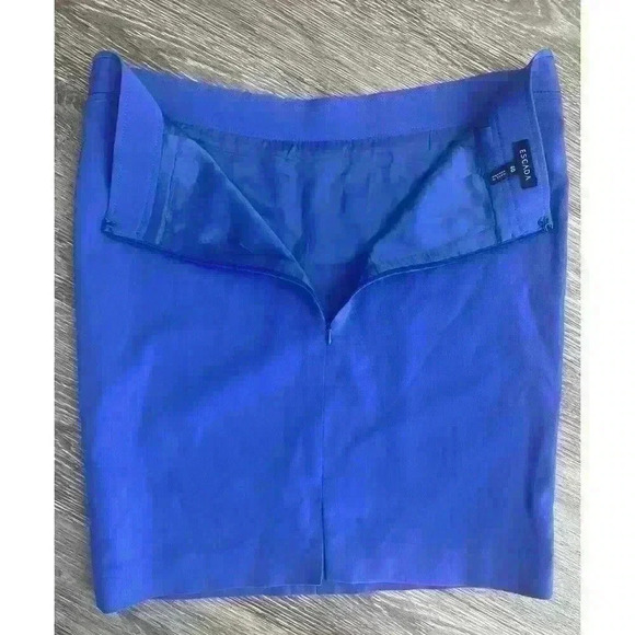 Escada Virgin Wool Elastane Lapis Blue Mini Skirt Size 40 (10 US) Medium - Picture 6 of 9